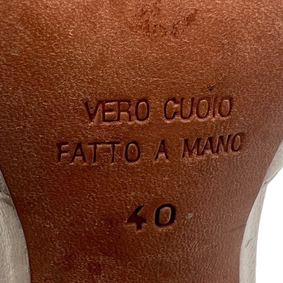 Giulia Romana Cream Leather Pointed Toe Kitten Heels Size 40 Women’s - Picture 4 of 9